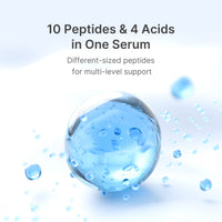 Ten peptides and four acids in one serum, different-sized peptides for multi-level support