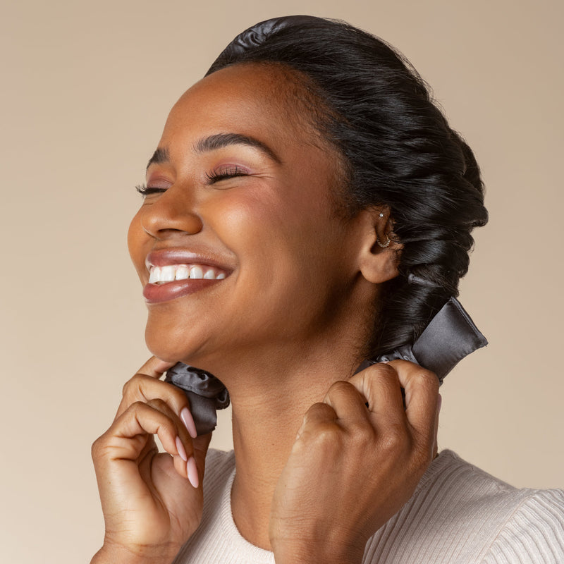 Kitsch Charcoal Satin Heatless Curling Set