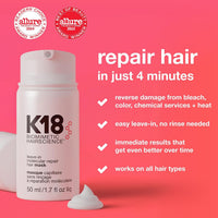 K18 hair mask detail