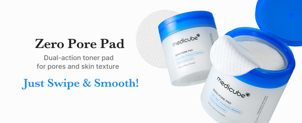 Medicube Zero Pore Pad: dual-action toner pad for pores and skin texture, just swipe and smooth