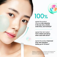 Model wearing Anua Glow Pads on the cheek and under the eye