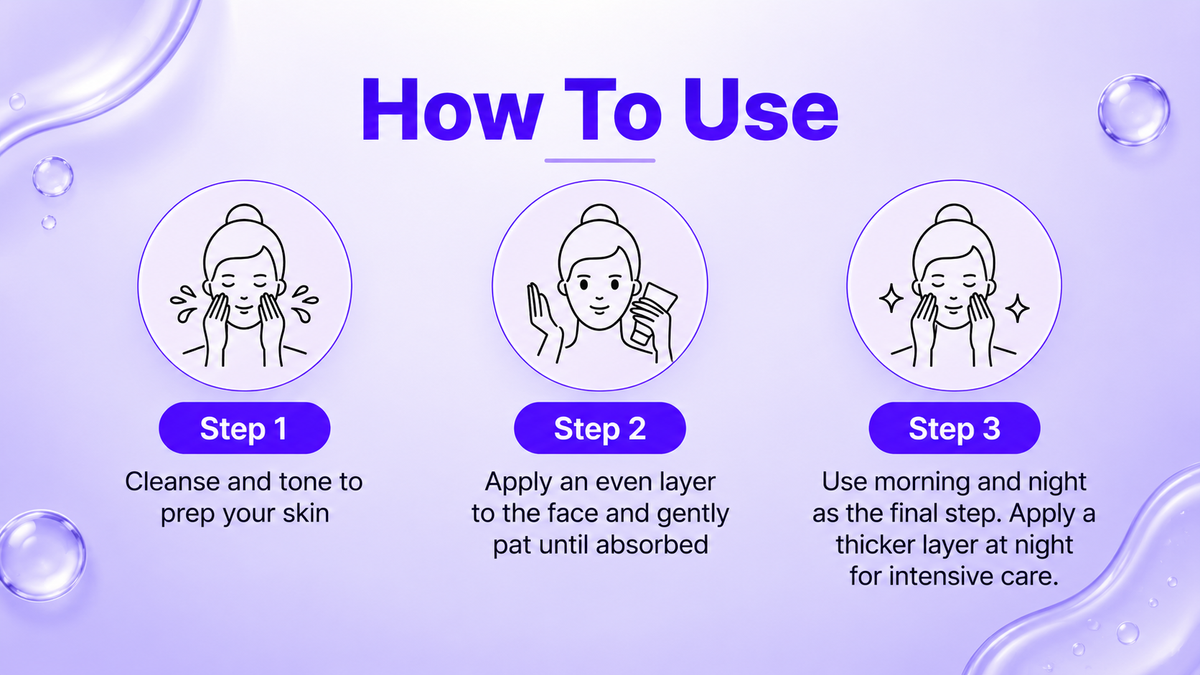 How to use the cream in three steps