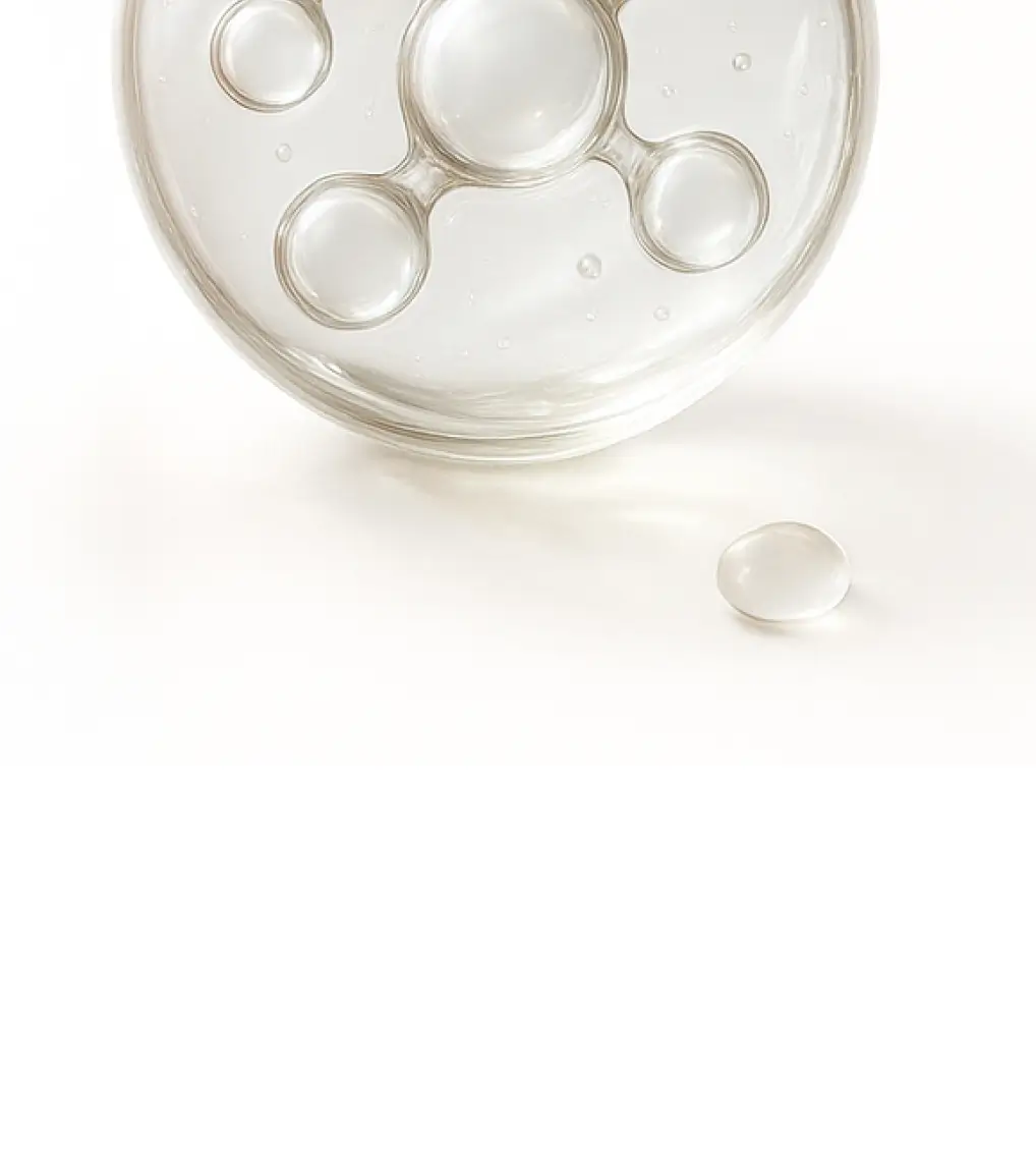 Clear droplet representing the hyaluronic complex